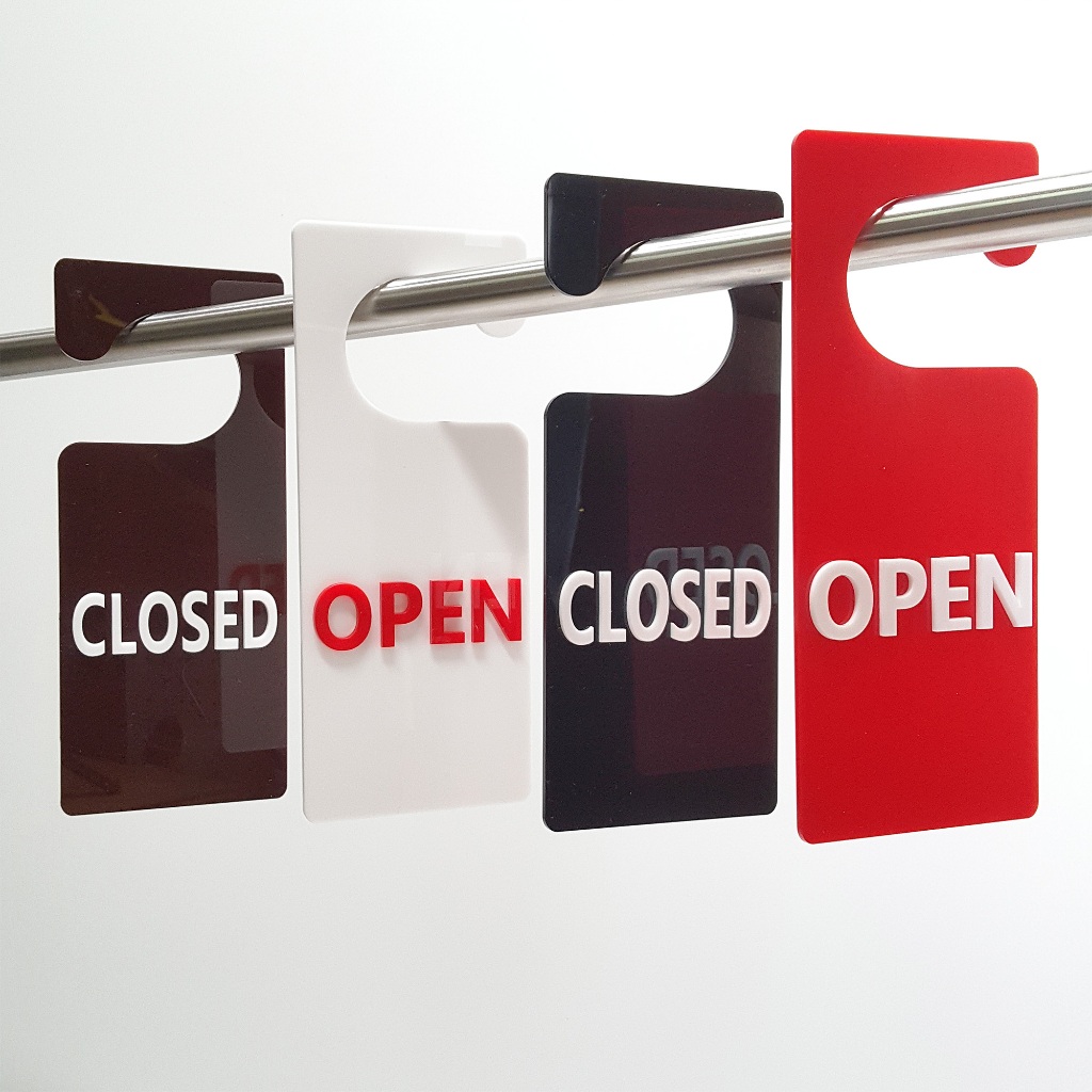 ป้ายเปิด-ปิดร้าน 2 หน้า OPEN-CLOSE ป้ายแขวนลูกบิดประตู ป้ายแขวนประตูหน้าร้าน ป้ายตกแต่งร้าน