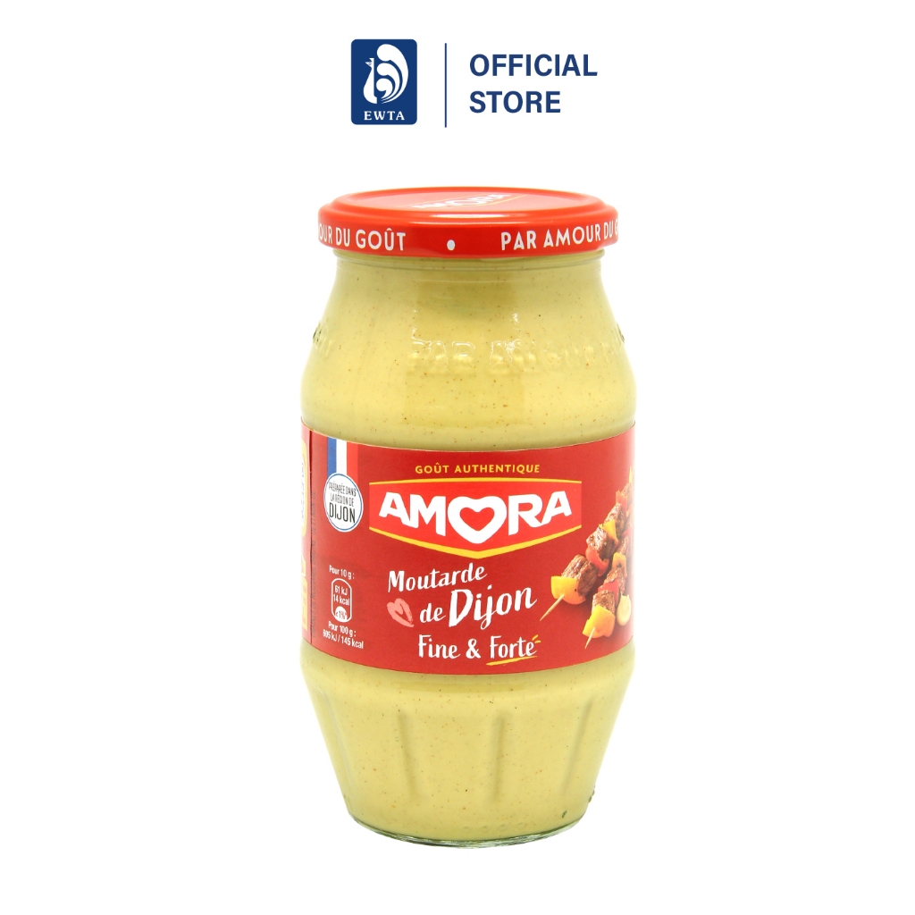 AMORA Dijon Mustard อโมรา ดิจองมัสตาร์ด นำเข้าจากฝรั่งเศส มีให้เลือก 3 ขนาด