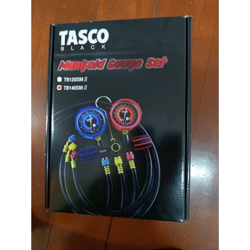 TASCO BLACK เกจวัดน้ำยาแอร์ พร้อมสายชาร์จน้ำยา รุ่น TB140SM ii สำหรับ R32, R410A