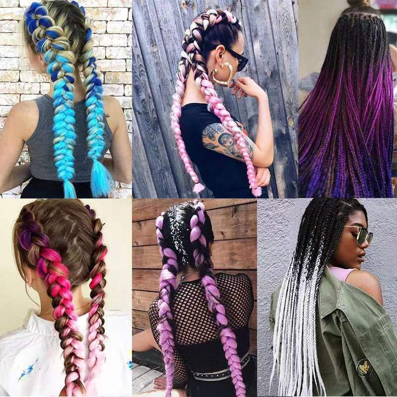 พร้อมส่ง แฮร์พีช ผมเปียใหญ่ วิกผมถัก ไหมถัก 60CM 100 กรัม รูปที่ 2