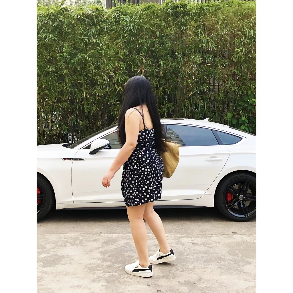 CiCi Plus+(3197)เดรสสั้นสายเดี่ยว ผ้าโพลี แบบพันตัว มีรูสอดด้านข้าง สายปรับได้ ผ้าพริ้วใส่สวย สไตล์สาวพลัสไซส์ - รูปที่ 4