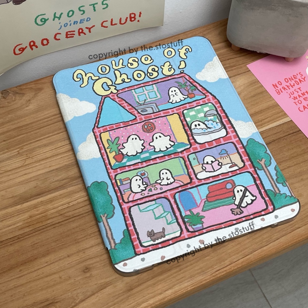 ‘house of ghost’ the.stostuff x i.peach.you.a.lot ipad case | for iPad Mini6, Gen 7/8/9/10, Air 3/4/5/6, Pro 11/12.9/13