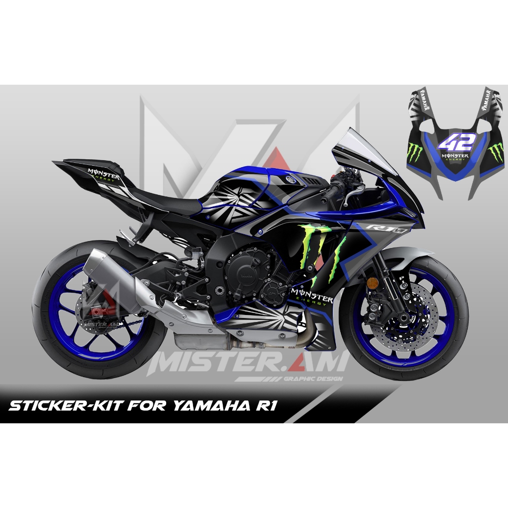 (Mr.AM) ชุดสติ๊กเกอร์ [เกรด Premium] Yamaha YZF-R1 2020 (M. A-RINS MOTOGP 2024)