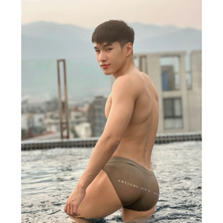 SW003 กางเกงว่ายน้ำ ผ้าเงา Awesome swimwear