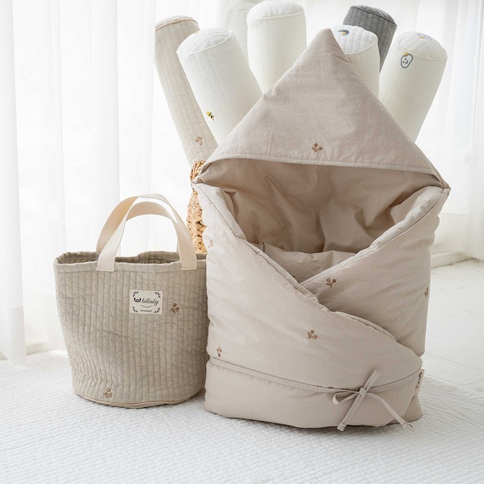 LOLBaby Swaddle  ผ้าห่อตัวทารก แบบหนานุ่ม ลายปักมินิมอลน่ารัก