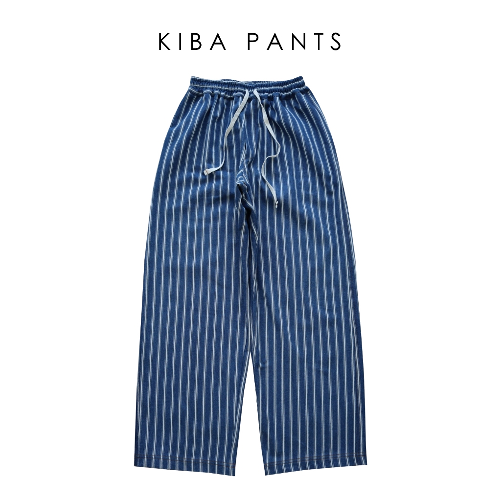 JAMANBKK / KIBA PANTS / กางเกงยีนส์ขากระบอกกว้าง ลายริ้ว