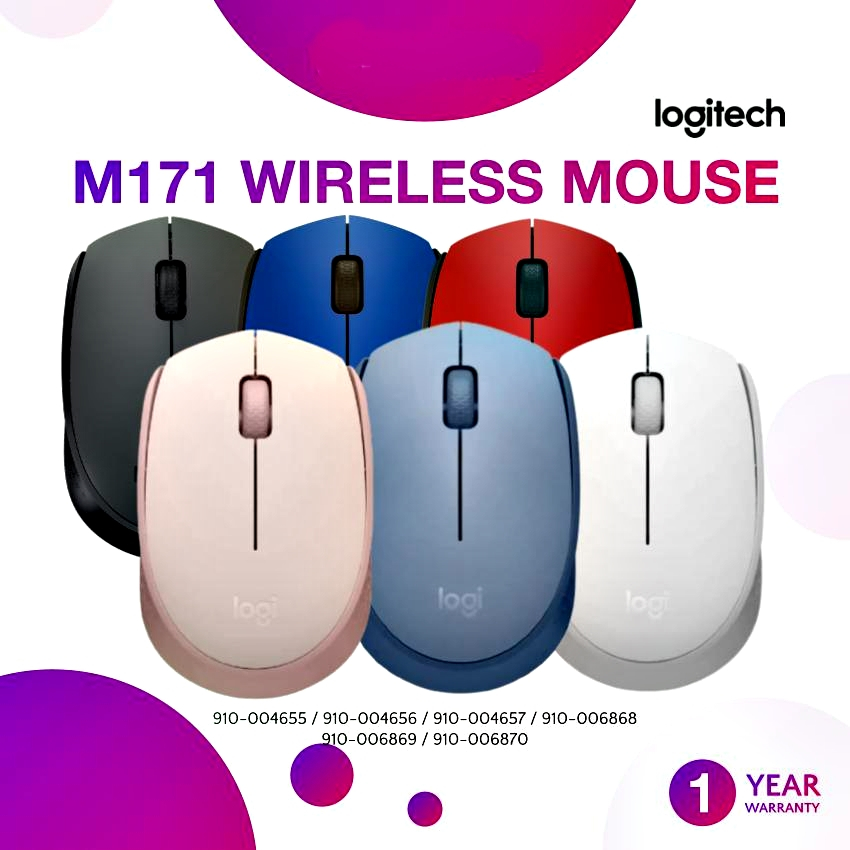 เมาส์ไร้สาย Logitech M171 Wireless Mouse ระบบไร้สาย 2.4GHZ ที่เต็มเปี่ยมด้วยเสถียรภาพ ประกัน 1 ปี