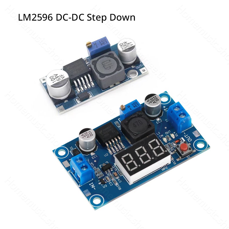 LM2596 DC-DC Step Down Module โมดูลลดแรงดัน บอร์ดปรับแรงดันไฟ Adjustable Buck Converter พร้อมโวลต์มิ