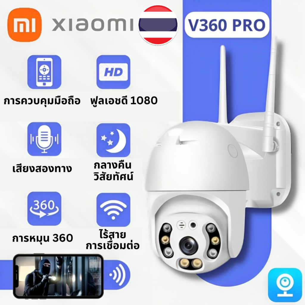 ????จัดส่งฟรี????Xioami CCTV 360 Degree 1080P FHD WiFi กล้อง กล้องวงจรปิด IP Security Cam IP66 กันน้ำ IR Night Vis