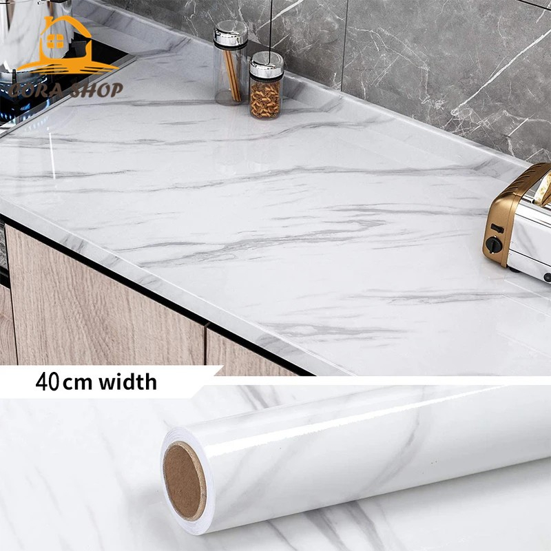 สติกเกอร์ ลายหินอ่อน ขนาด 40cm*3m/1m กันน้ำ กันน้ำมัน คุณภาพสูง ตกแต่งบ้าน