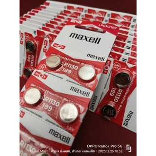 ถ่านกระดุม แท้ maxell LR1130 Alkaline 1.5V 189,389,390,SR1130,LR54,L1131,AG10 (รุ่นใหม่ตัดแบ่ง 1 ก้อน)
