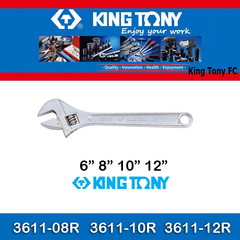 Kingtony ประแจเลื่อน ขนาดใหญ่ รุ่น 3611 ขนาด 6  - 12 นิ้ว