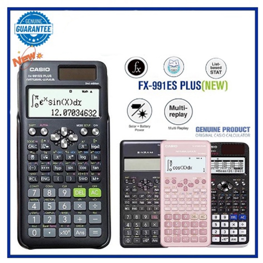 Scientific Calculator CASIO Fx-991ES plus Latest Generation Solar portable rechargeable calculator