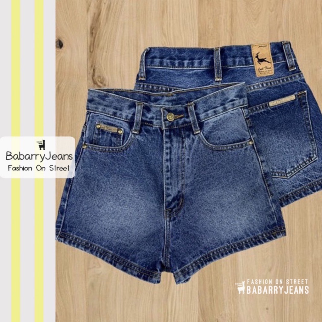 BabarryJeans ยีนส์ขาสั้น / Short Jeans รุ่นคลาสสิค (ORIGINAL) เอวสูง ผญ สียีนส์ฟอก
