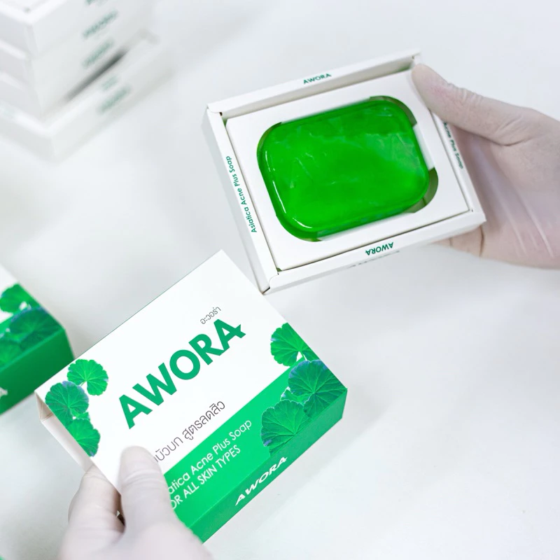 สบู่ใบบัวบก อะวอร่า สบู่สมุนไพรลดสิว ขนาด 80g และ 30g thumbnail 8