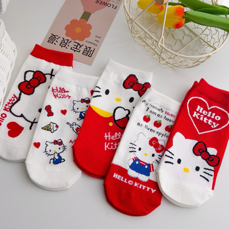 !!!พร้อมส่งจากไทย!!! ถุงเท้าผ้าฝ้าย ลายการ์ตูน kittyสำหรับผู้หญิงและผู้ชาย น่ารักใส่สบาย นุ่ม อย่างดี