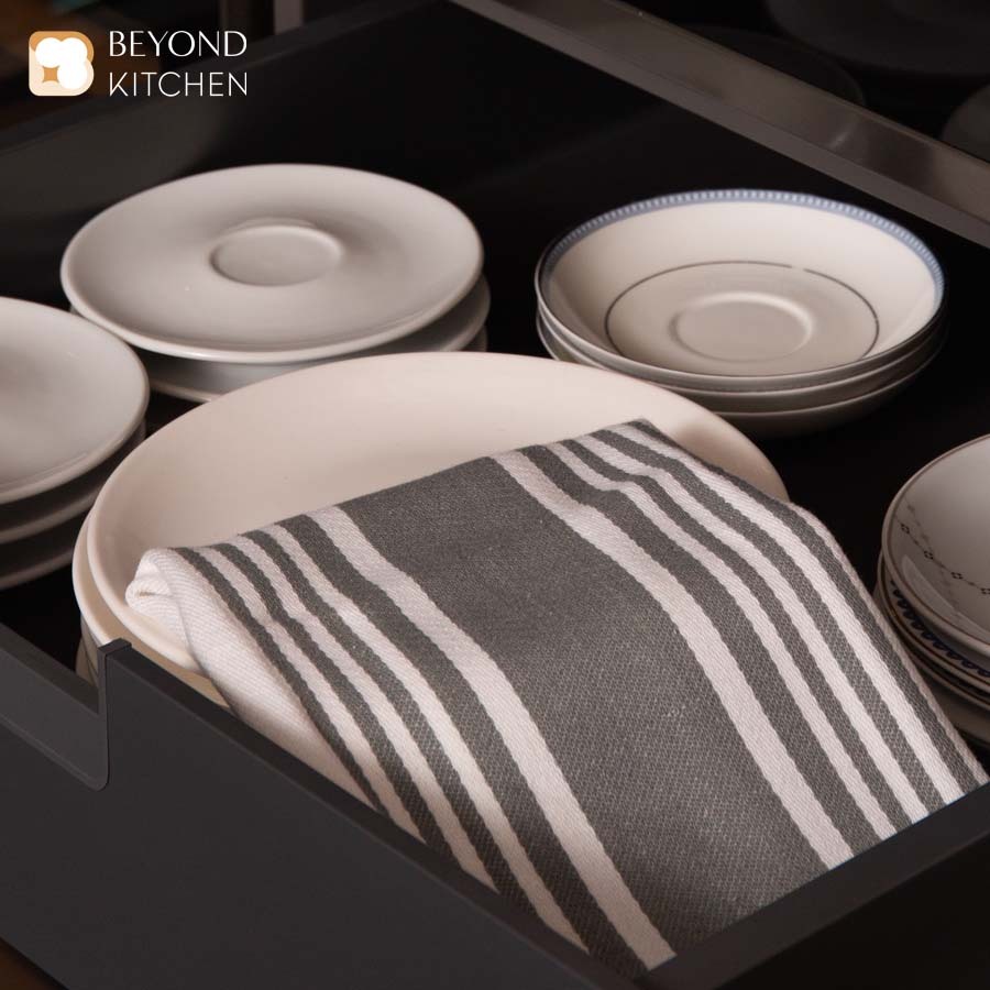 ผ้าเช็ดเครื่องครัว ผ้าเช็ดจาน สีเทา BEYOND KITCHEN รุ่น BEquest (Grey) แพ็ค 2 ผืน ขนาด 18 x 28 นิ้ว 