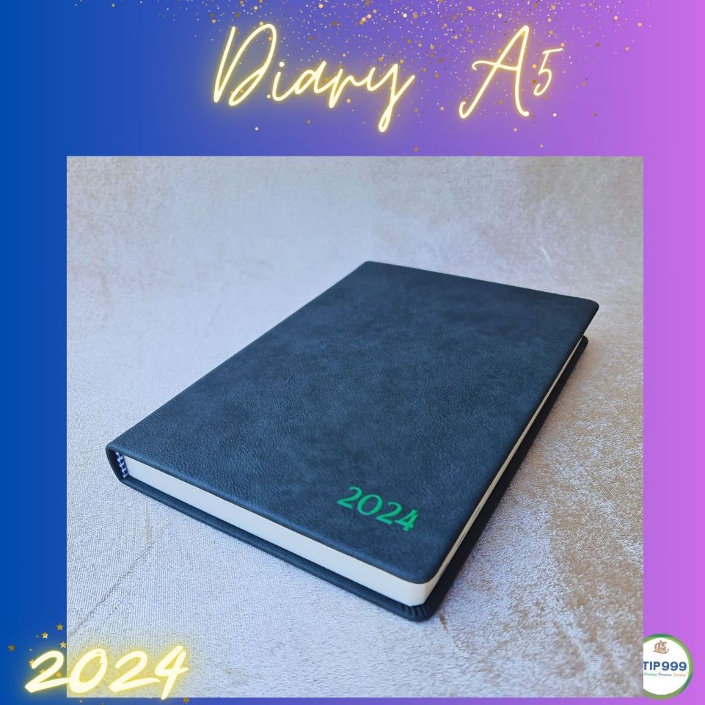 " 2024 DIARY  A5 "   สมุดหนังปกแข็ง สมุดไดอารี่ ลงวันที่กำกับ สมุดบันทึกรายวัน 365 วัน