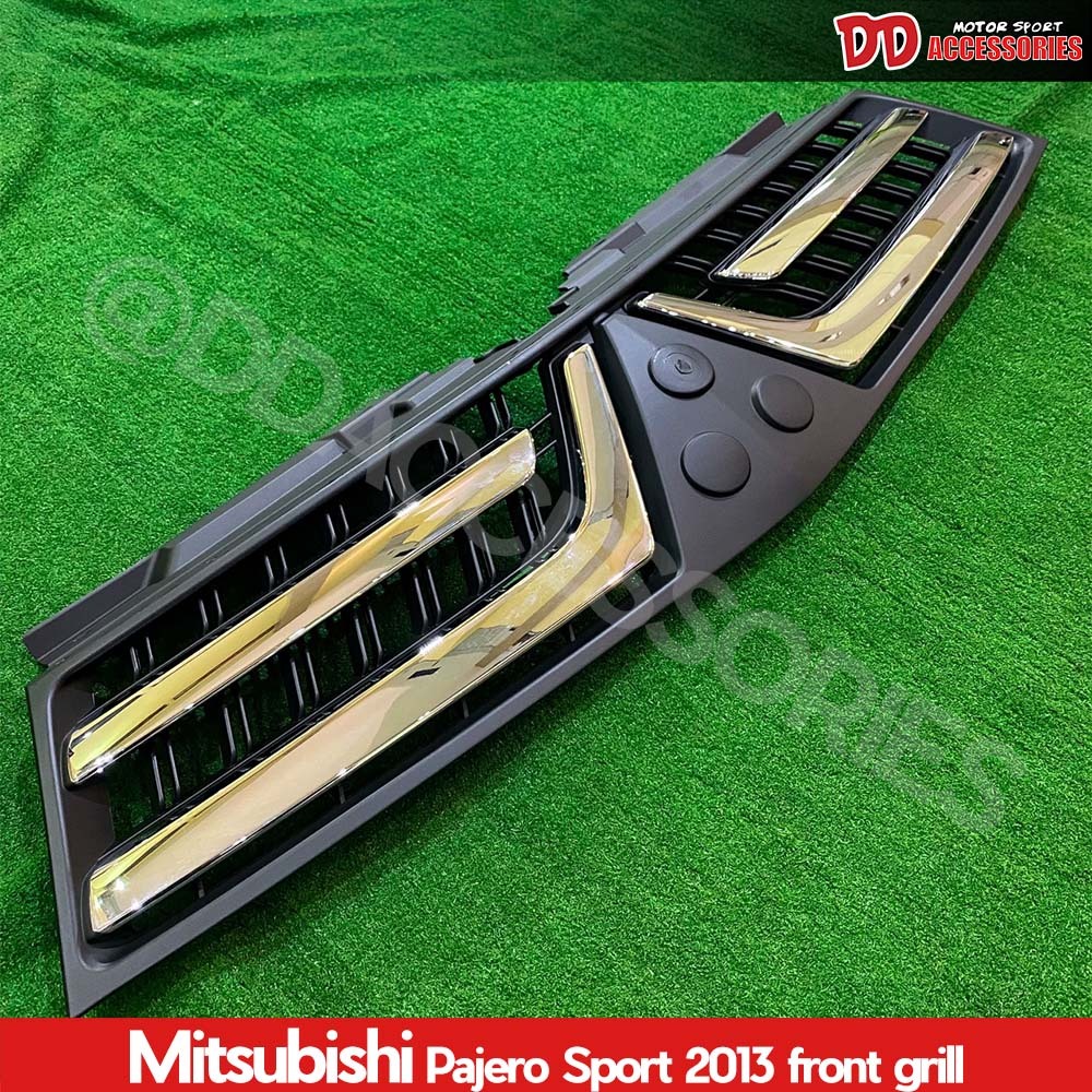 กระจังหน้า pajero sport ปาเจโร่ 2013 2014 ลายเดิมๆ ชิ้นเดียว คิ้วโครเมี่ยม งานไทย ของใหม่