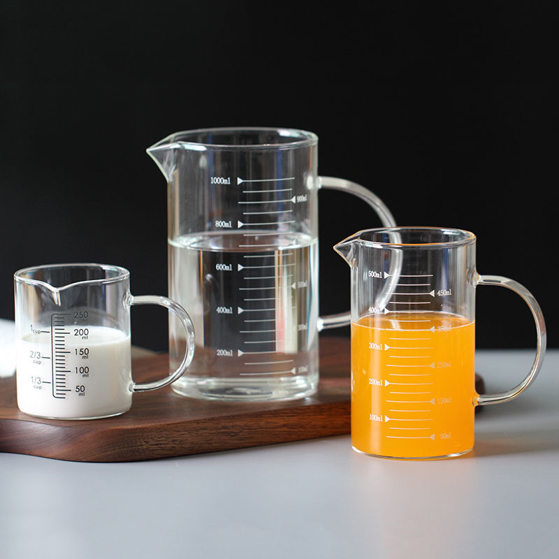 แก้วตวง​ทนความร้อน เข้าไมโครเวฟ ถ้วยวัดแก้วบีกเกอร์ 250ml / 350ml/ 500ml / 1000ml
