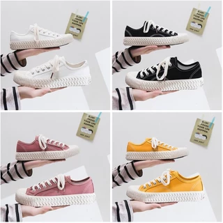 พร้อมส่งในไทย ส่งทุกวัน รุ่น 77 รองเท้าผ้าใบบิสกิตสีขาว มีไซส์ 36-45