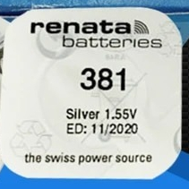 Renata 381 ถ่านกระดุม , SR1120SW 1.55V จำนวน 1ก้อน Silver Oxide Battery ของใหม่ ของแท้ Made in Switzerland