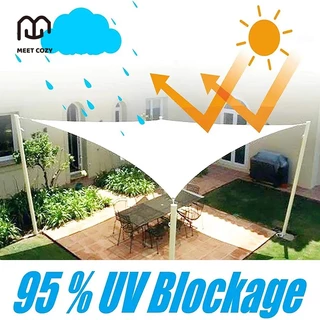 MEET COZY ผ้าบังแดด กันน้ำ 420D/160GSM ผ้าใบบังแดด Sun Shade Sail กรอง 95% #1 FA-A01