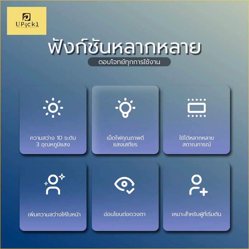 UPick1 Ring Light LED 26-30cm พร้อมขาตั้ง 2.1m และที่จับมือถือ thumbnail 7