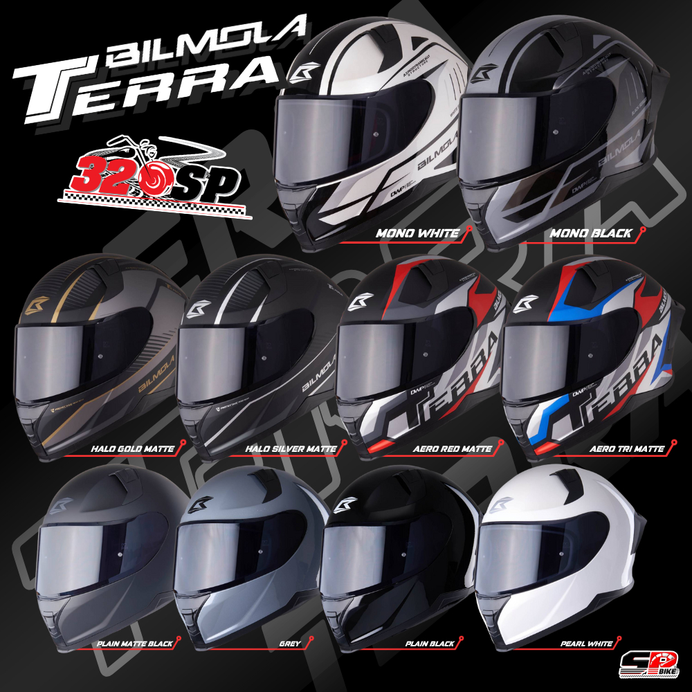 แถมฟรี!! ชิลด์ Smoke 1 ชิ้น หมวกกันน็อค Bilmola รุ่น Terra | 9 ลายใหม่ล่าสุด ส่งไว!!! SP. Bike