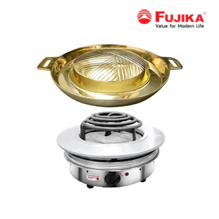 FUJIKA เตาบาร์บีคิวไฟฟ้า รุ่น FB-1350 พร้อมกระทะทองเหลือง เตาบาร์บีคิว เตาปิ้งย่าง กระทะทองเหลือง เตาหมูกระทะ