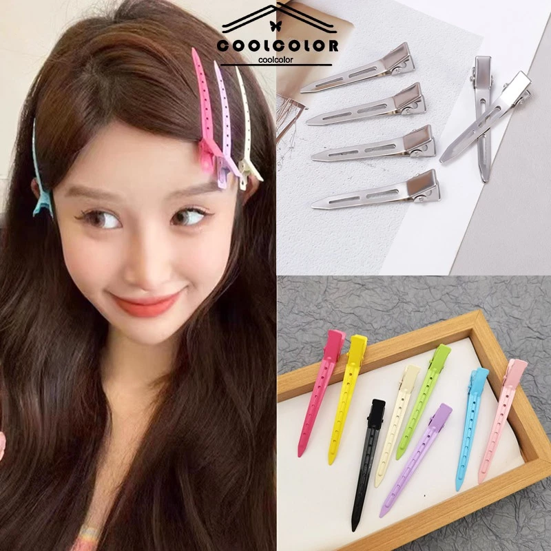 1บาท💖คลิปปากเป็ดสีเงินแฟชั่นผู้หญิงหน้าม้าทรงผมเครื่องประดับผมแบบเรียบง่ายนำเข้าขายส่ง.ในไทยCOD