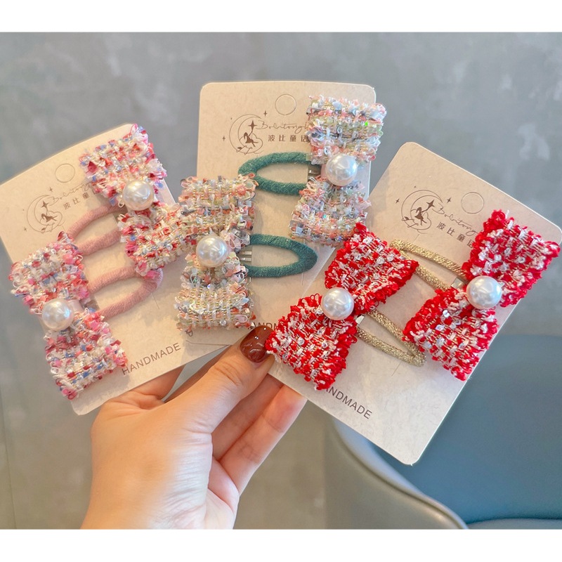 🎀ไข่มุกคู่🎀 กิ๊บติดผมโบว์ไข่มุก เป็นคู่ มีให้เลือกทั้งหมด 6สี