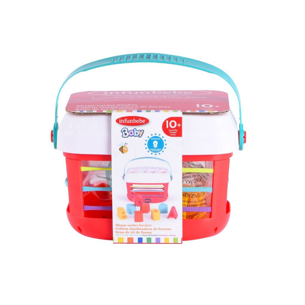 Wel-B x Infunbebe Shape sorter bucket(8 blocks) (ถังเรียงรูปร่าง) - ของเล่น ของเล่นเด็กเล็ก ของเล่นเสริมพัฒนาการ