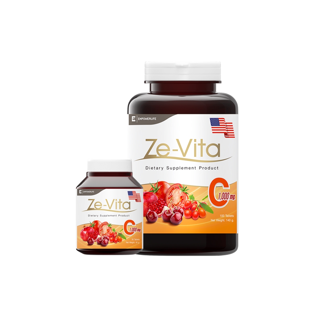วิตามินซี ยี่ห้อ Ze-Vita C Vitamin C 1000 mg Acerola Cherry ผิวพรรณ สกัดจากธรรมชาติ 4 ชนิด (Ze-Vita C 30,100 เม็ด)