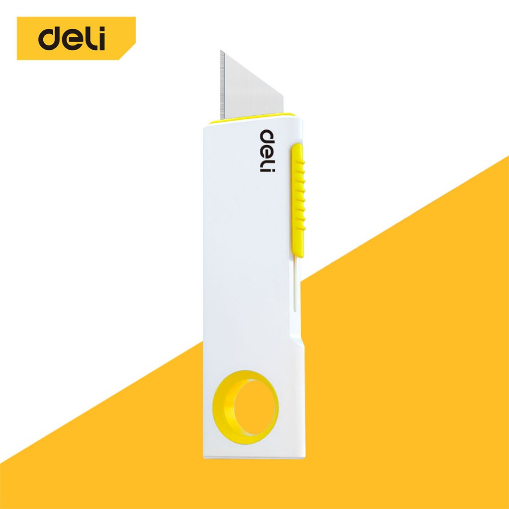 Deli คัตเตอร์พกพา คัตเตอร์จิ๋ว มีดคัตเตอร์มินิ ขนาดกระทัดรัด พกพาสะดวก ใบมีดสามารถล็อคได้ Cutter