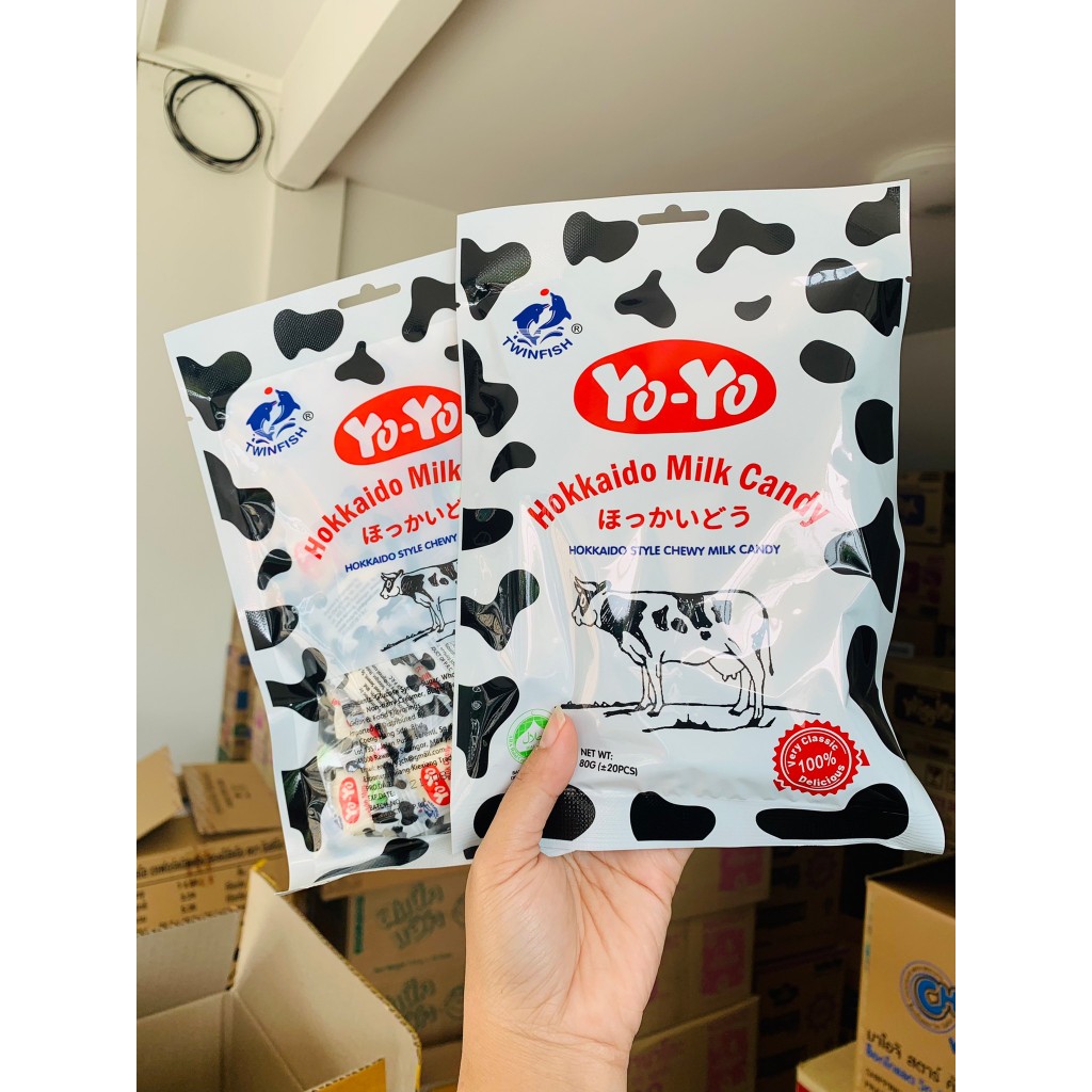 นมหนึบ Yo-Yo Hokkaido Chewy Milk Candy ผลิตจากนมแท้ 100% รสชาติหวานละมุน หอมกลิ่นนม เหนียวนุ่มเคี้ยวเพลิน