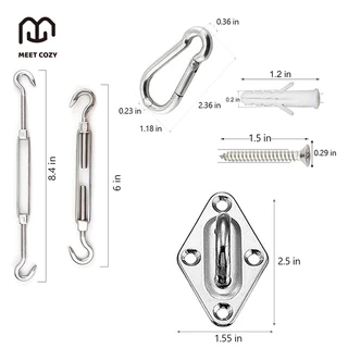 MEET COZY M6 ชุดฮาร์ดแวร์ม่านบังแดด สเตนเลส 304 Shade Sail Hardware สําหรับแขวนสระว่ายน้ํา# 1 FM6