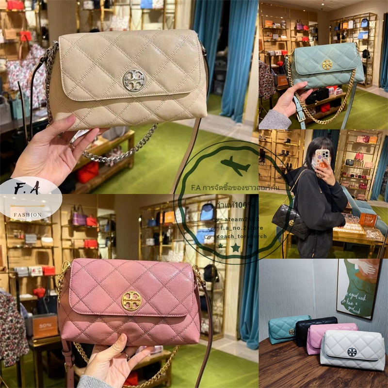 F.A ว่าแท้100% TORY BURCH แท้ WIlla clutch bag กระเป๋าสะพายไหล่เพชรบาแกตต์ มาพร้อมสายสะพาย2ข้าง 301