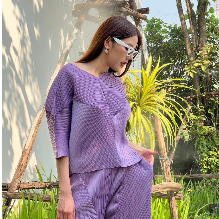 NOOZZSHOP 6311144 ชุดเซ็ตผ้าพลีท ชุดเซ็ตสำหรับออกงาน - รูปที่ 2