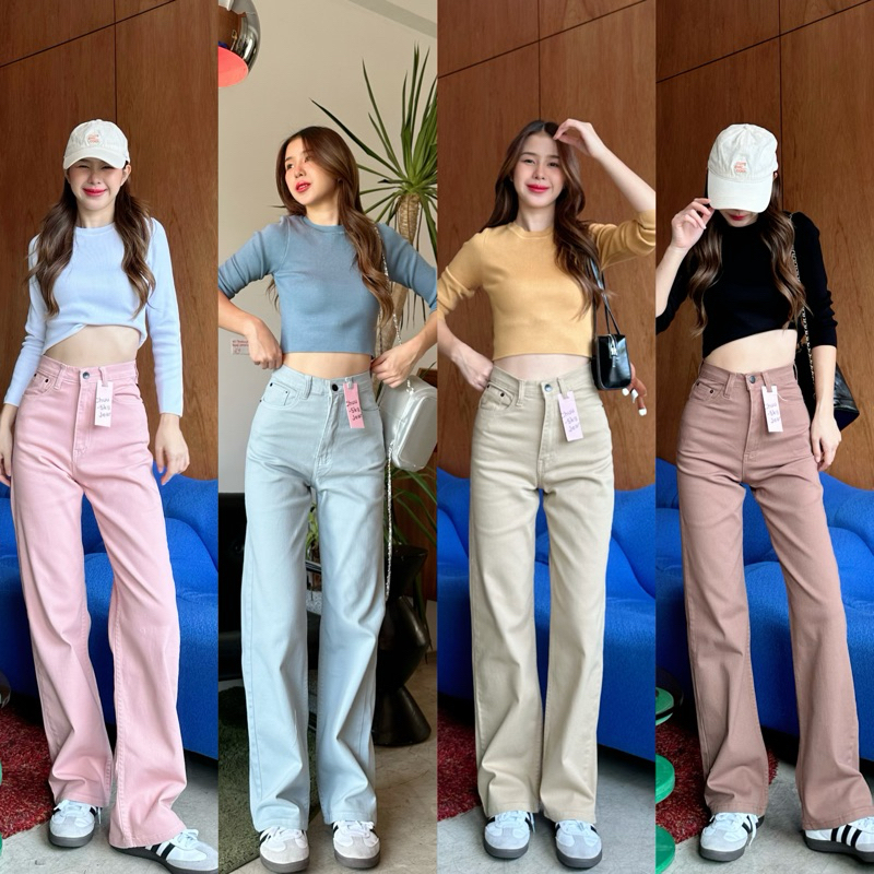 (H06)กางเกงยีน ขากระบอกป้ายChuu5Kg ผ้านำเข้า