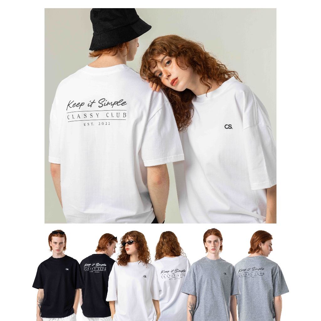 Classy Club - เสื้อยืด แขนสั้น สกรีนลาย รุ่น Keep It Simple T-shirt