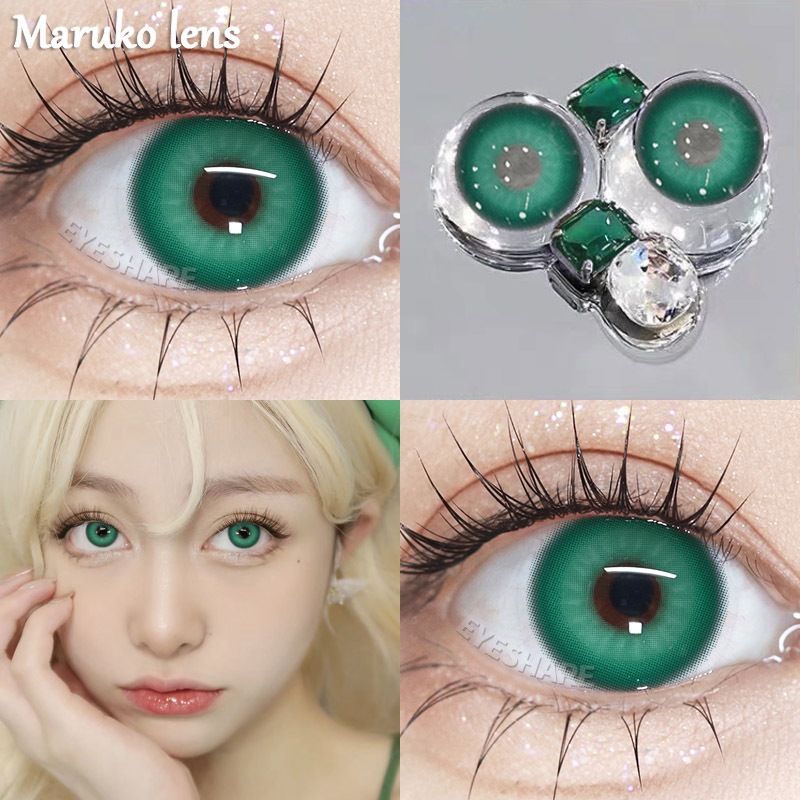 【NEW】 NEBULA สีเขียว green 2 ชิ้น คอนแทคเลนส์รายวัน บทบาทสมมติ ✨ขนาดมินิ✨14.0มม คอนแทคเลนส์รายป สีฟ้
