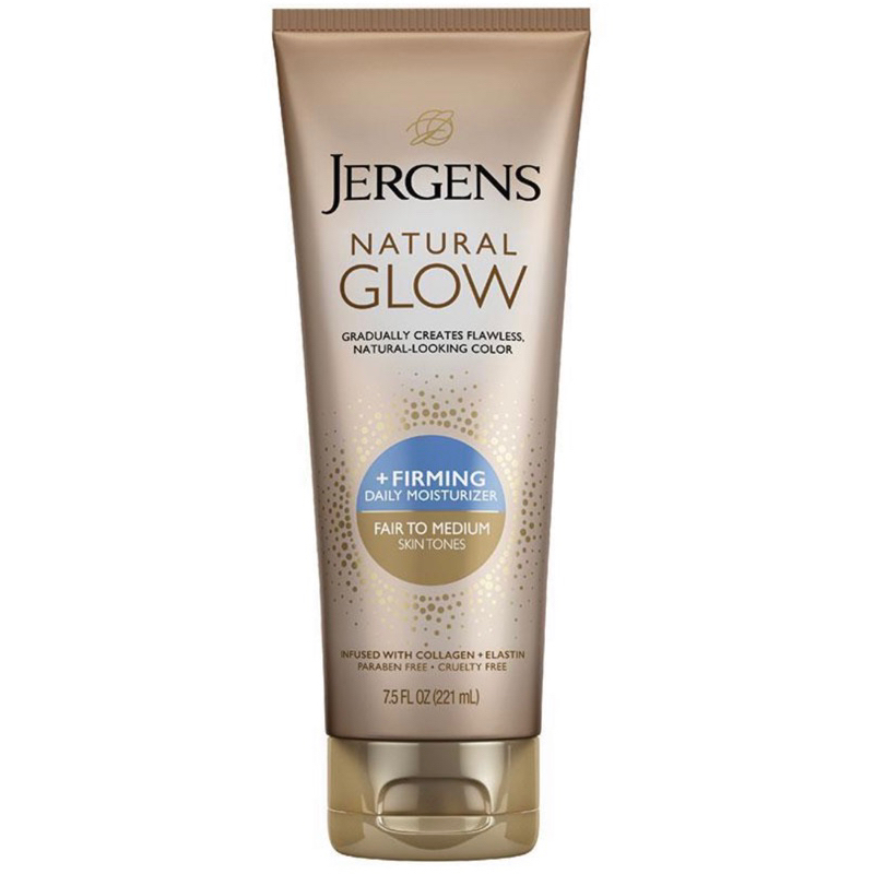 โลชั่นเปลี่ยนผิวเป็นสีแทน Jergens Natural Glow Skin Firming Moisturiser Fair to Medium Skin Tones 221ml