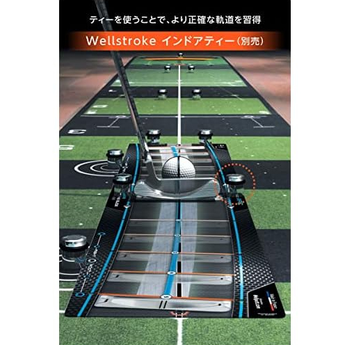 Wellstroke อุปกรณ์แก้ไขจังหวะพัตเตอร์ แม่แบบจังหวะ WELLPUTT โค้ง 15 องศา ผลิตในฝรั่งเศส จัดจําหน่ายในญี่ปุ่น สีดํา เหลือง 81x20 ซม. [จากญี่ปุ่น]