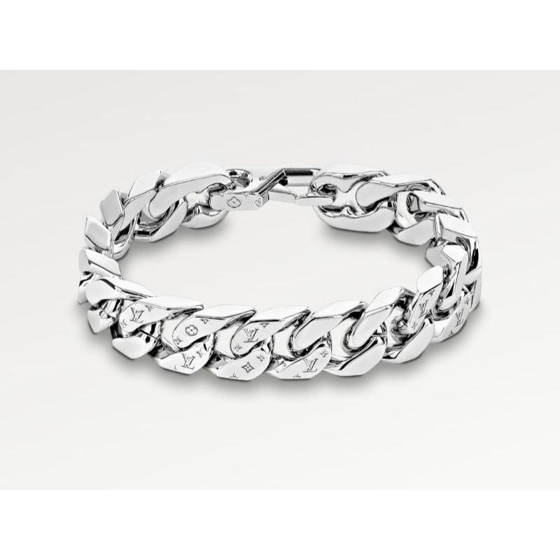Louis Vuitton - สร้อยข้อมือ LV Chain Links โลหะ สีแพลเลเดียม ขนาด L louisvuitton.com