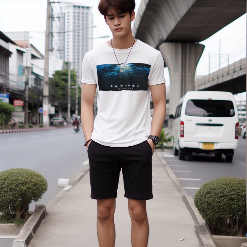 DTFA3-05 เสื้อคอกลม ทรงสวย แขนกระชับ Awesome sport