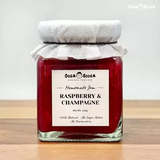 แยมราสเบอรี่แชมเปญ (Raspberry & Champagne Jam) แยมผลไม้ สูตรเพื่อสุขภาพ ไม่เติมน้ำตาล Ooga Booga Farm