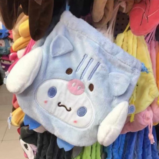 กระเป๋าหูรูดลายการ์ตูน เนื้อผ้าขนปุยนุ่ม ขนาดเล็กพกพาง่ายข้างในบรรจุได้เยอะ - รูปที่ 5