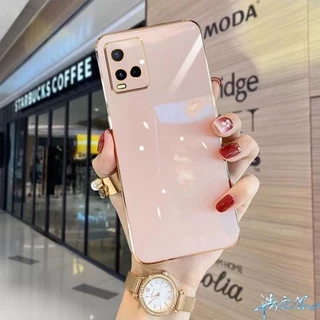 เคสสีพื้น สำหรับ Vivo Y21 Y21T T1X Y33 Y33S Y20 Y20S Y20I Y12A Y12S Y3S Y11 Y12 Y15 Y17 Y15S Y01 Y01A V60 V50ขอบเงา