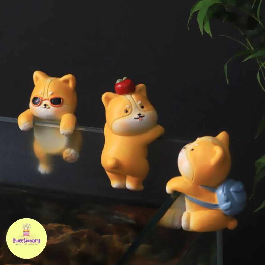 ตุ๊กตาแต่งกระถางหมา แต่งสวน โหลปลา จัดบ้าน Dog เกาะตู้ปลา